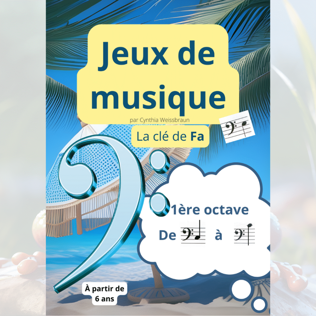Ebook-découverte Clé de Fa, solfège piano ludique couverture