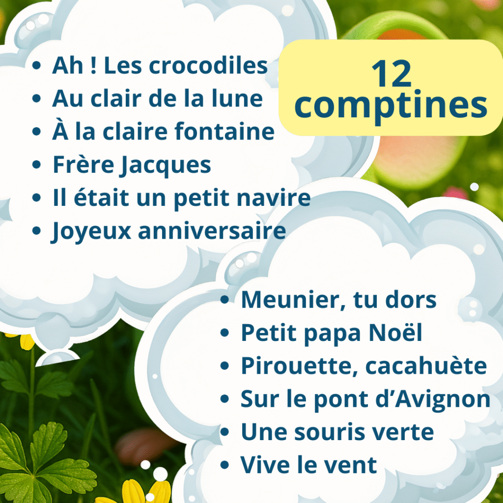 Comptines de notre enfance, ebook, Cynthia Weissbraun-liste comptines
